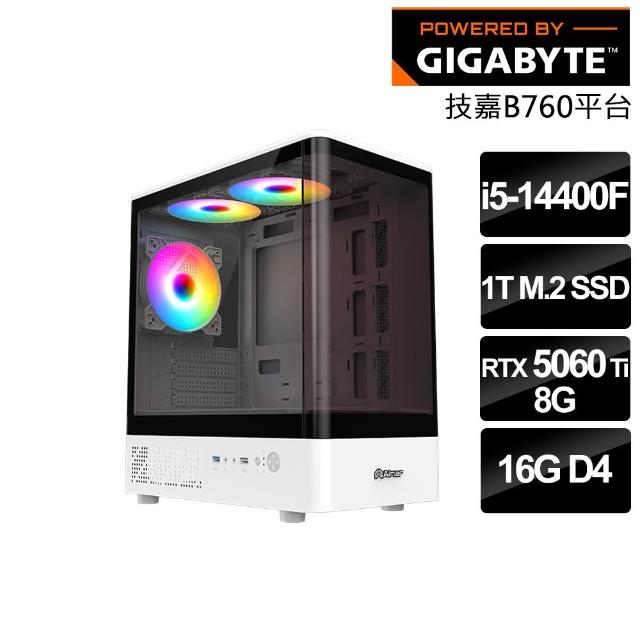 【技嘉平台】i5十核 RTX 5060 Ti{碎星教徒T} 電競電腦(i5-14400F/B760/16G/1T SSD/燕雲十六聲適用)
