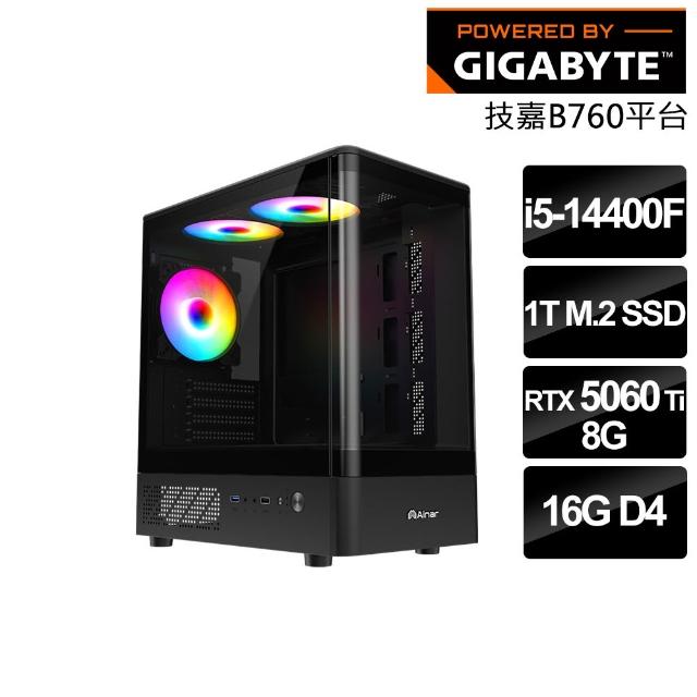 【技嘉平台】i5十核 RTX 5060 Ti{碎星教徒T} 電競電腦(i5-14400F/B760/16G/1T SSD/燕雲十六聲適用)
