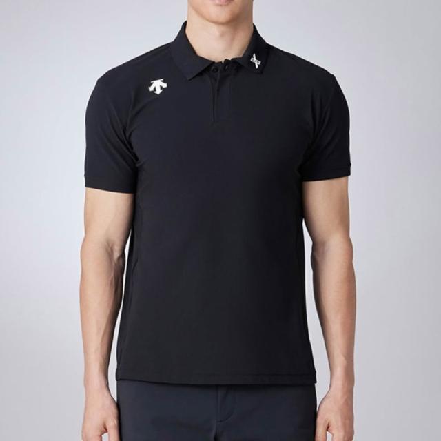 【DESCENTE】GOLF 迪桑特 男士 透氣高爾夫短袖POLO衫(黑色/卡其色)