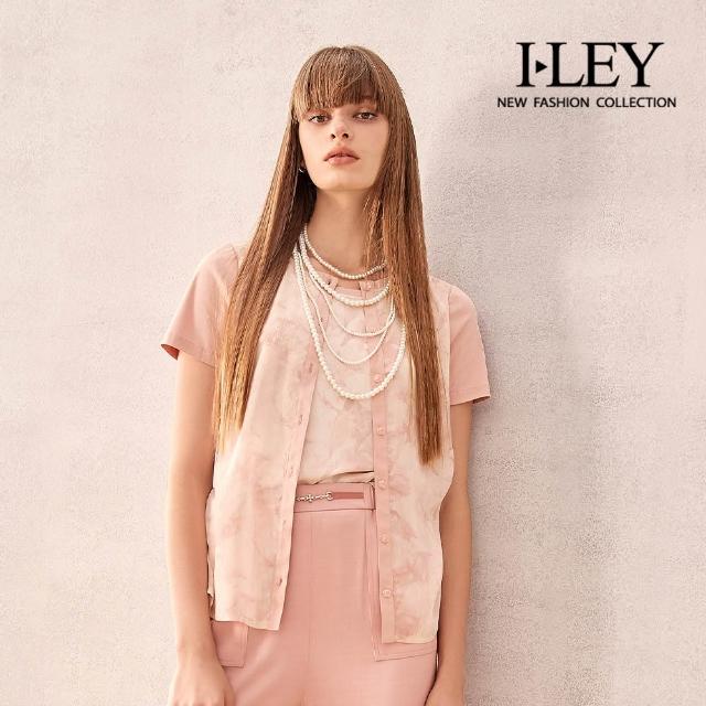 【ILEY 伊蕾】雪紡上衣-荷葉/珍珠/假兩件/印花(多款任選)