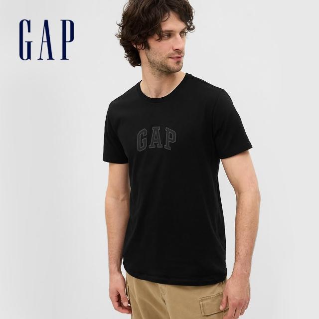 【GAP】男女裝 弧形Gap Logo純棉印花/ 鏤空圓領短袖T恤-多款任選(570044&886589)