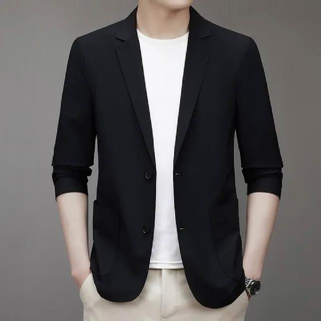 【巴黎精品】現貨限搶 男西裝外套休閒西裝修身西裝機能(商務長袖襯衫彈力免燙男外套3色v1bs15)S/