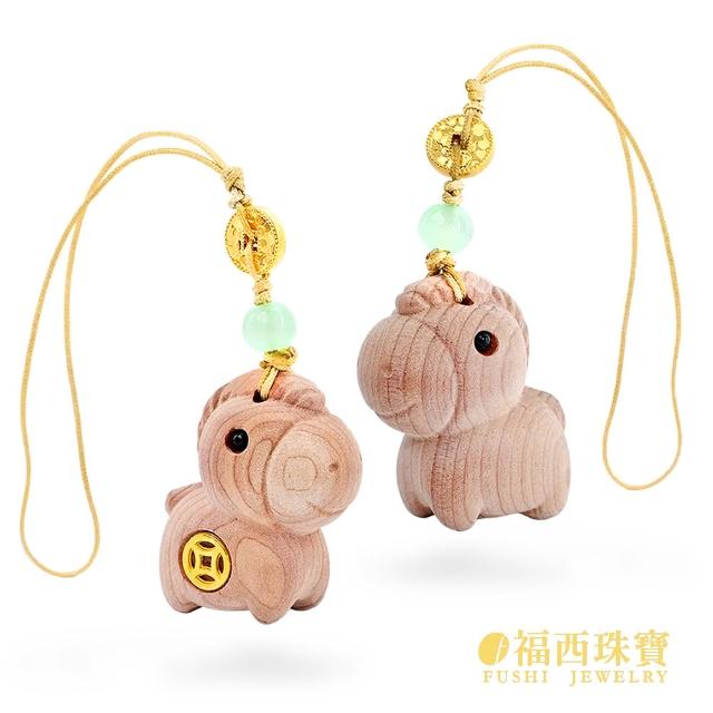 【福西珠寶】黃金擺件 馬上發財 黃金碎冰古錢吊飾 (金重0.03錢正負0.01錢)