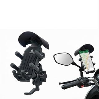 【FJ】八爪360°旋轉減震機車手機架MZO16(適用4.7-7.2吋手機 機車族 外送 手機架 防曬帽)