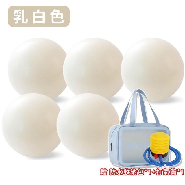 【keep power】超值組｜25cm加厚瑜珈球5入組+打氣筒+收納袋 ( 皮拉提斯球 防爆 瑜珈球 彈力健身球 抗力球 )