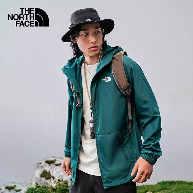 【The North Face】中性款透氣防潑水抗UV機能連帽薄外套(多款任選)