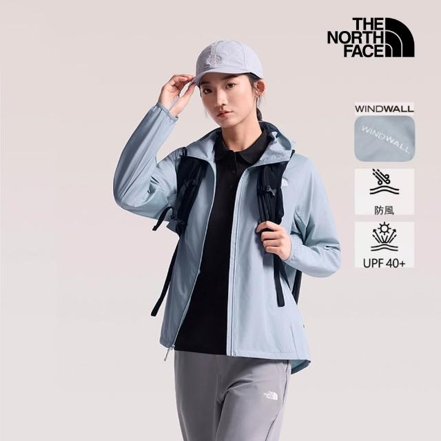 【The North Face】中性款透氣防潑水抗UV機能連帽薄外套(多款任選)