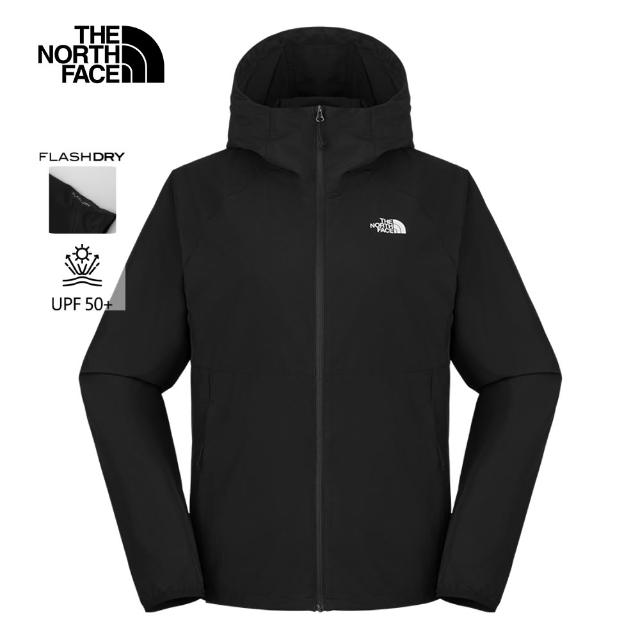 【The North Face】中性款透氣防潑水抗UV機能連帽薄外套(多款任選)