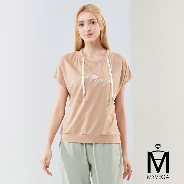 【MYVEGA 麥雪爾】MA涼感高含棉彈力休閒刺繡/寬鬆落肩短袖T恤-多款多色任選(女上衣/純棉上衣)