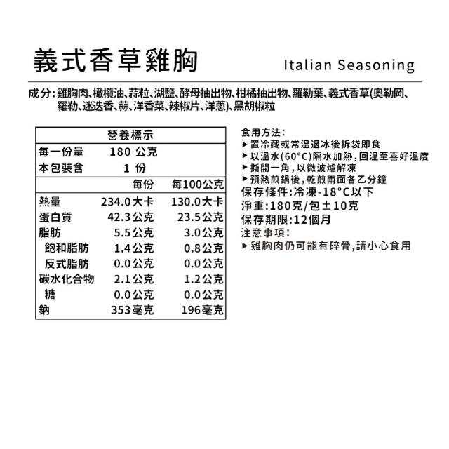 【野人舒食】舒肥雞胸180g *30入 (共3組 10入/組)