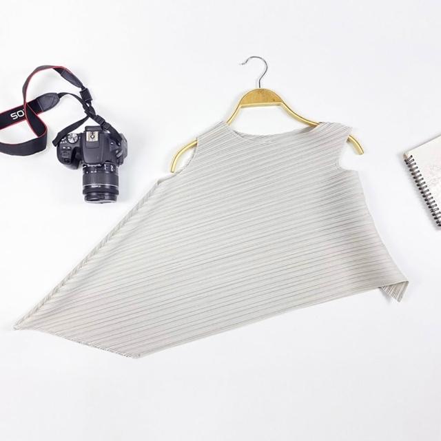 【巴黎精品】現貨+預購 三宅風皺褶衣服褶皺上衣摺衣彈力大尺碼(不規則圓領寬鬆女T恤24色b2a2)