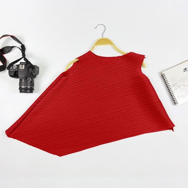 【巴黎精品】現貨+預購 三宅風皺褶衣服褶皺上衣摺衣彈力大尺碼(不規則圓領寬鬆女T恤24色b2a2)