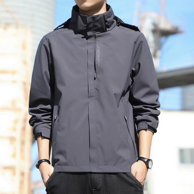 【巴黎精品】現貨限搶 衝鋒衣連帽可拆防風夾克(春秋薄款防風防水透氣男女款衝鋒外套15色b1a21)
