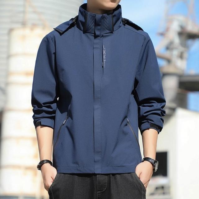 【巴黎精品】現貨限搶 衝鋒衣連帽可拆防風夾克(春秋薄款防風防水透氣男女款衝鋒外套15色b1a21)