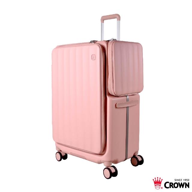 【CROWN 皇冠】WAVE 29吋 側袋磁吸行李箱 (前開式/拉桿箱/旅行箱/密碼鎖)