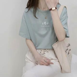 【Uicy】韓版寬鬆文青風圖案短袖上衣 衣服女裝t恤短袖t恤 T505