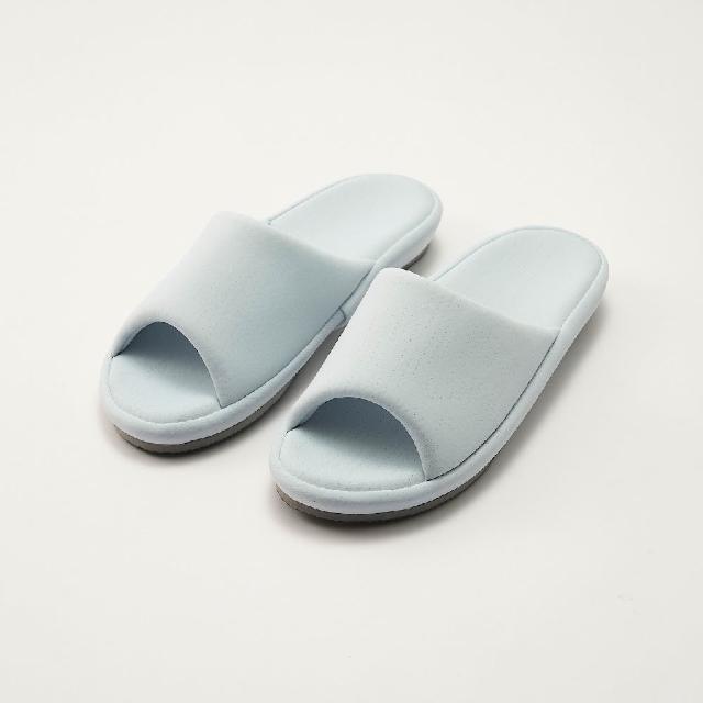 【MUJI 無印良品】涼感前開拖鞋(灰色/藍色)