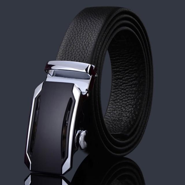 【米蘭精品】買一送一 現貨限搶 100%真皮皮帶男牛皮腰帶商務皮帶金屬皮帶男襯衫西裝褲(自動扣耐磨73qg19)