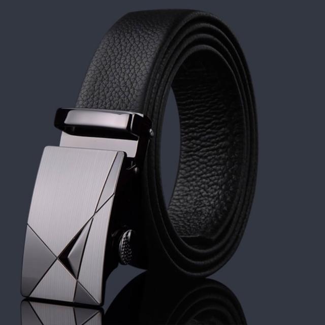 【米蘭精品】買一送一 現貨限搶 100%真皮皮帶男牛皮腰帶商務皮帶金屬皮帶男襯衫西裝褲(自動扣耐磨73qg19)