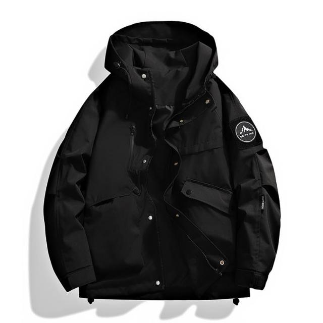 【巴黎精品】現貨限搶 衝鋒衣工裝連帽夾克(春秋薄款機能防風防水透氣衝鋒男外套9色b1a34)