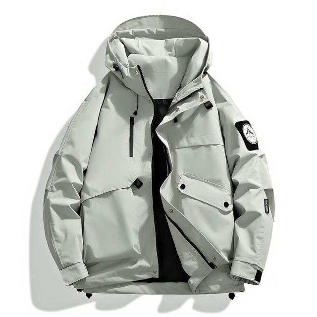 【巴黎精品】買一送一 現貨+預購 衝鋒衣工裝防風防水連帽夾克(春秋薄款機能透氣衝鋒男外套9色b1a34)