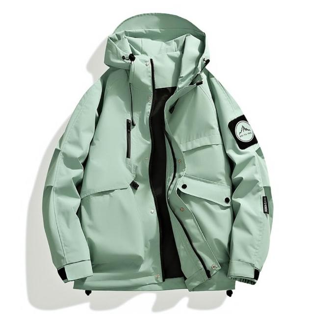 【巴黎精品】買一送一 現貨+預購 衝鋒衣工裝防風防水連帽夾克(春秋薄款機能透氣衝鋒男外套9色b1a34)