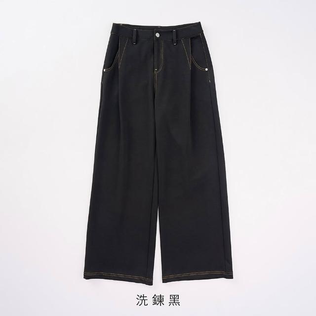 【gozo】5.0 無懈可擊Q彈慕斯針織長褲(洗鍊黑/摩卡咖)
