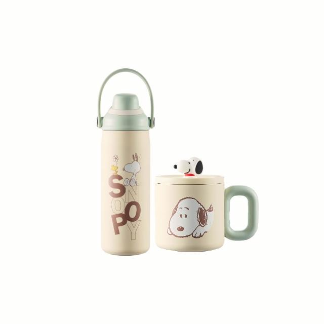 【CorelleBrands 康寧餐具】Snapware SNOOPY保溫馬克杯360ml+手提運動瓶600ml-多款任選