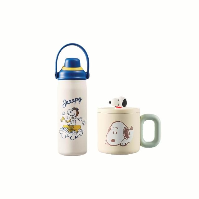 【CorelleBrands 康寧餐具】Snapware SNOOPY保溫馬克杯360ml+手提運動瓶600ml-多款任選