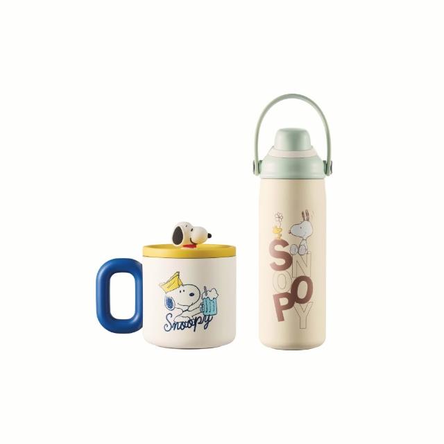 【CorelleBrands 康寧餐具】Snapware SNOOPY保溫馬克杯360ml+手提運動瓶600ml-多款任選