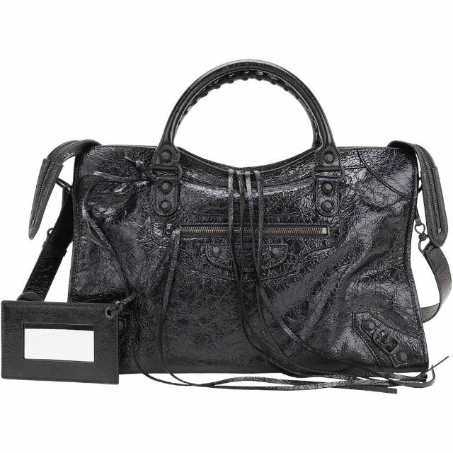 【Balenciaga 巴黎世家】中款 Le City Arena Storico揉製羊皮手提 斜背機車包(多款可選)(肩背 法國精品)