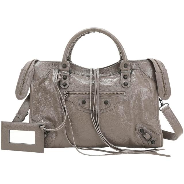 【Balenciaga 巴黎世家】中款 Le City Arena Storico揉製羊皮手提 斜背機車包(多款可選)(肩背 法國精品)