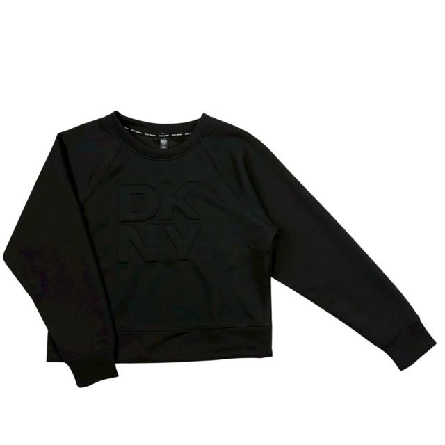 【DKNY】三色 立體大標 DKNY 女款 長T 寬短版型 落肩 彈性 長袖 T恤 縮口 無刷毛 @1796