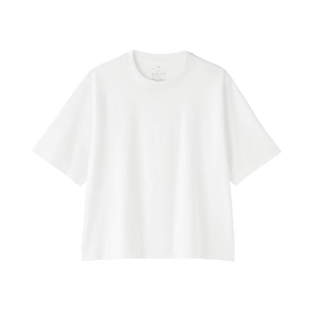 【MUJI 無印良品】女涼感圓領寬版短袖T恤(白色/淺灰/墨灰/黑色/淺粉/淺黃/煙燻綠/煙燻藍)