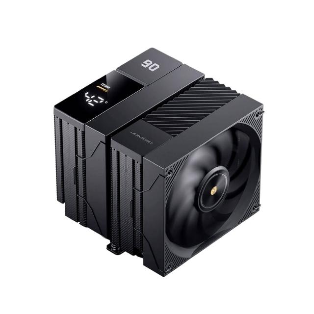 【JONSBO 喬思伯】CC90 CPU散熱器 TDP:285W 3年保(異徑雙扇雙塔/第4代逆重力6導管/數位顯示/黑白塔王)