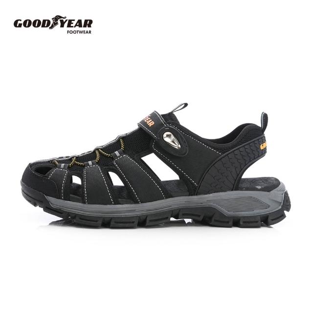 【GOODYEAR 固特異】運動護趾涼鞋/男女款 厚底 耐壓 緩震(多款任選)