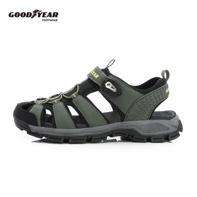【GOODYEAR 固特異】運動護趾涼鞋/男女款 厚底 耐壓 緩震(多款任選)