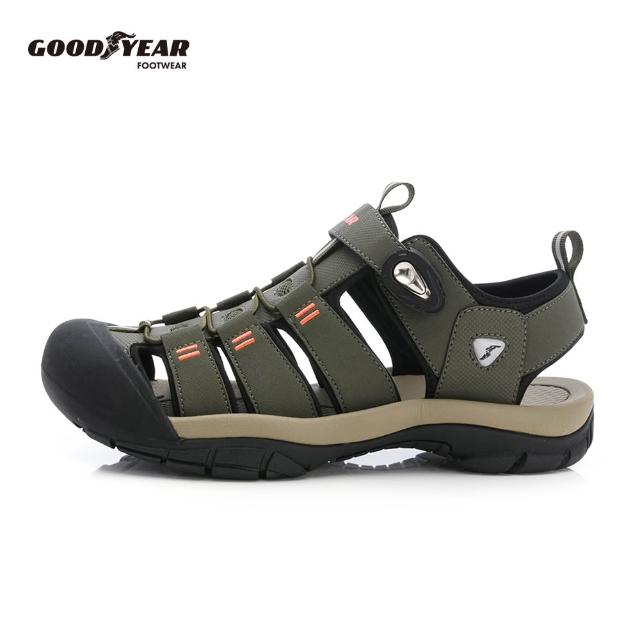 【GOODYEAR 固特異】運動護趾涼鞋/男女款 厚底 耐壓 緩震(多款任選)