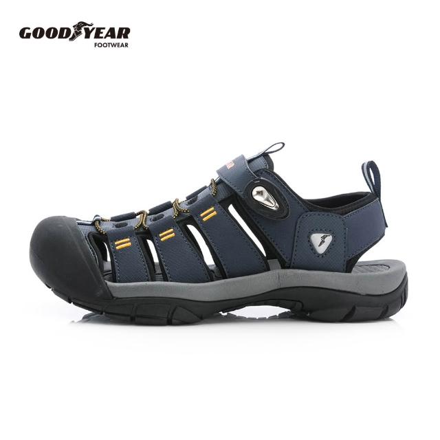 【GOODYEAR 固特異】運動護趾涼鞋/男女款 厚底 耐壓 緩震(多款任選)