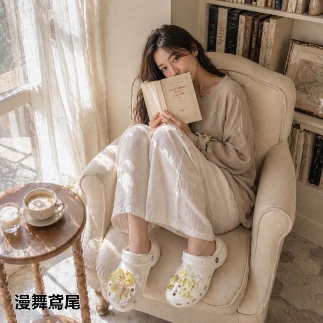 【HaNA 梨花】2026新款洞洞鞋花扣｜鳶尾花蝴蝶珍珠寶石串珠鞋扣套組 Crocs鞋配飾鞋花裝飾