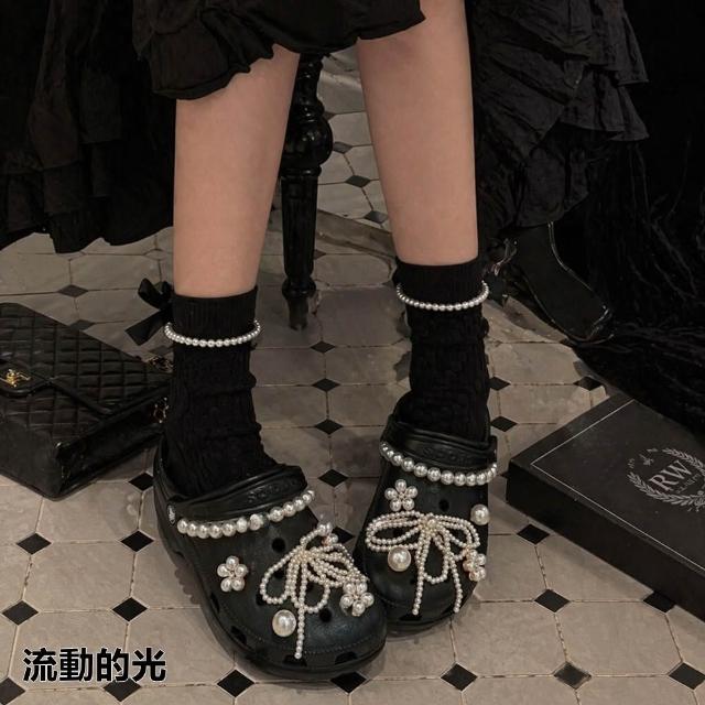 【HaNA 梨花】2026新款洞洞鞋花扣｜鳶尾花蝴蝶珍珠寶石串珠鞋扣套組 Crocs鞋配飾鞋花裝飾