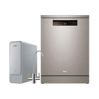 【Haier 海爾】自動開門AI變頻獨嵌兩用洗碗機H600 + RO600G逆滲透生飲淨水器