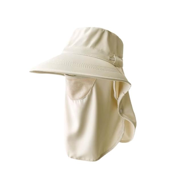 【VOLA 維菈】全方位防曬帽簷面罩 臉部防曬 遮陽帽 護頸帽 騎車戶外遮陽 面罩可拆卸 涼感遮陽 摺疊收納