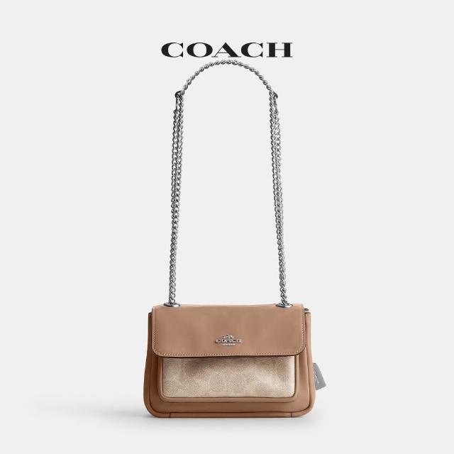 【COACH】蔻馳官方直營 ELODIE 18 經典SIGNATURE斜背手袋 斜背包 側背包 斜挎包-多色任選(CEU11/CEU13)