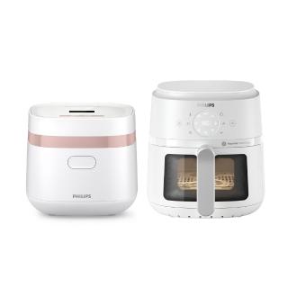 【Philips 飛利浦】抽UX20戰鬥陀螺_星樂視透視海星氣炸鍋4.2L+鎖香迷你電子鍋_NA221+HD3073(兩色任選)