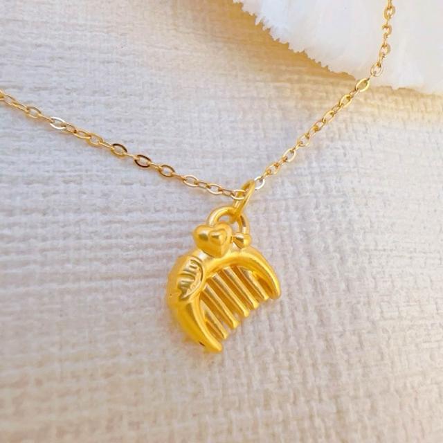 【儒家珠寶】大人金飾 貓咪 狗 馬 玫瑰  葫蘆 蝴蝶結 鯛魚燒 多款 黃金項鍊  (0.075錢正負0.01錢)
