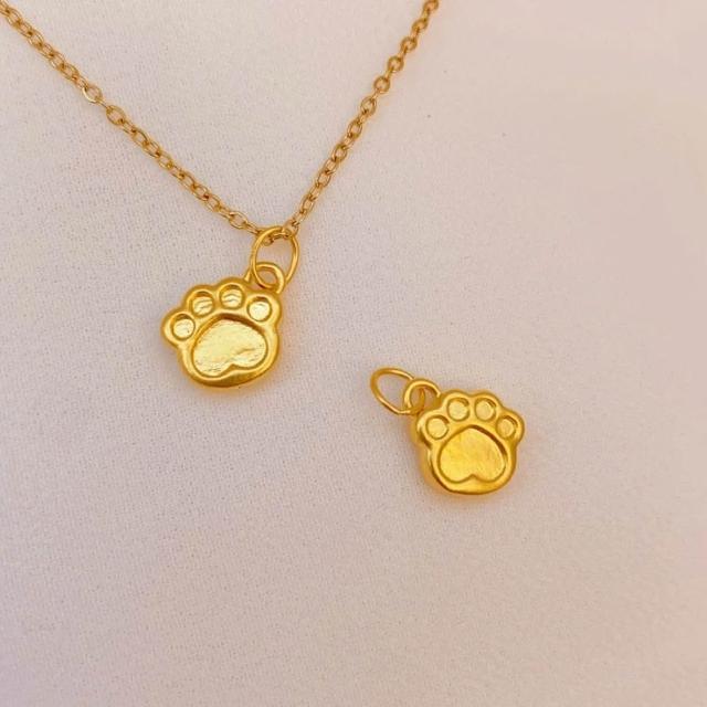 【儒家珠寶】大人金飾 貓咪 狗 馬 玫瑰  葫蘆 蝴蝶結 鯛魚燒 多款 黃金項鍊  (0.075錢正負0.01錢)
