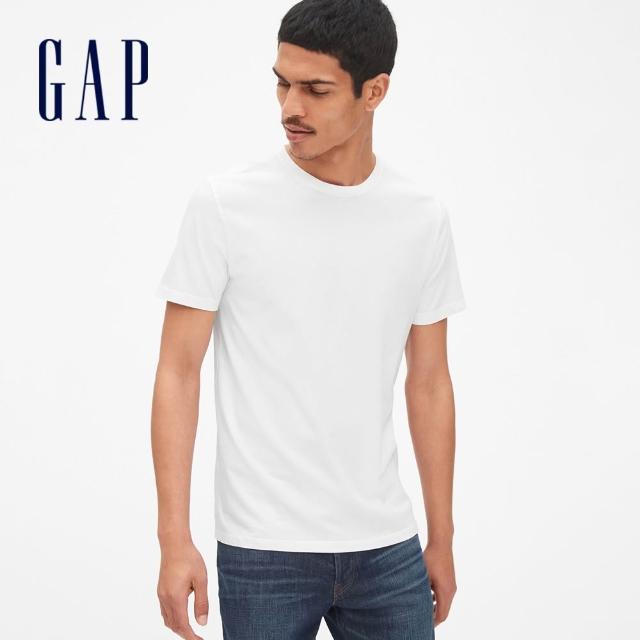 【GAP】男女裝 彈力貼身百搭/棉質舒適短袖T恤-多款任選(839665&440768&440775)