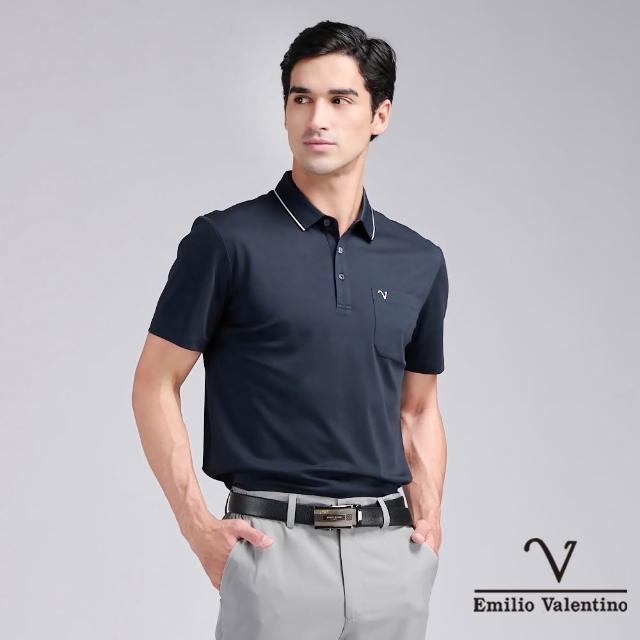 【Emilio Valentino 范倫鐵諾】男裝polo衫 素色 有口袋 短袖 休閒 男上衣 男士polo 男 父親節送禮(多款)