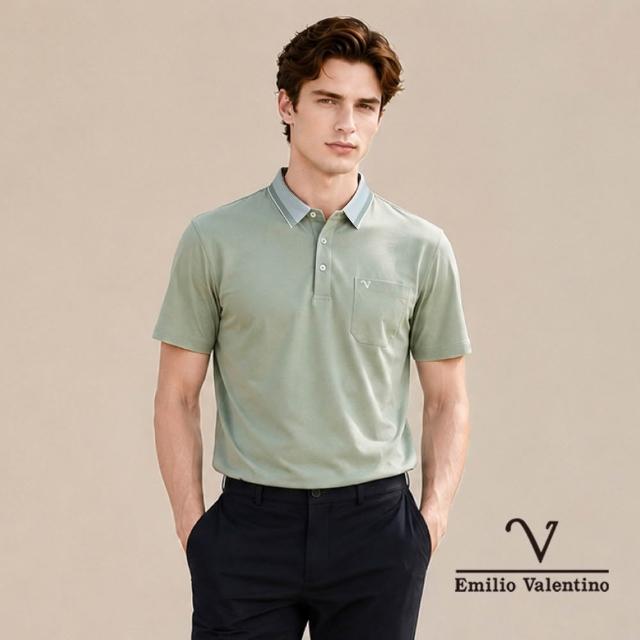 【Emilio Valentino 范倫鐵諾】男裝polo衫 素色 有口袋 短袖 休閒 男上衣 男士polo 男 父親節送禮(多款)